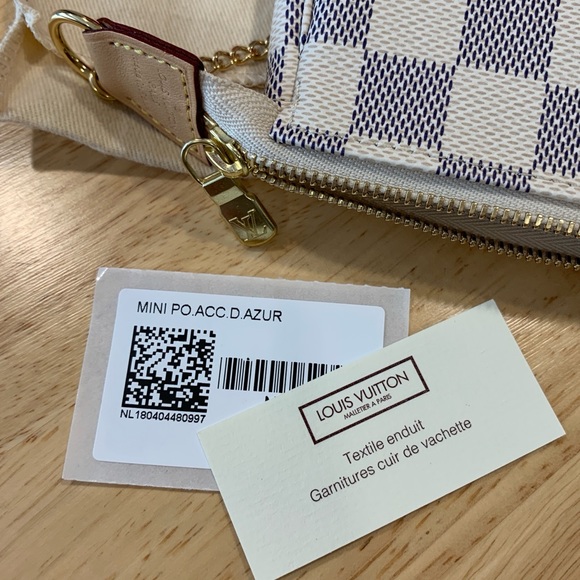 *NEW* Louis Vuitton Mini Pochette Damier Azur *(100% AUTHENTIC** - Picture 7 of 8
